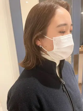 ミディアム カラー 🩰オリーブ/ ベージュ松本咲花🩰のヘアスタイル