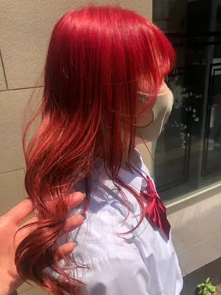 ロング カラー ヘアアレンジ チャンモリパーマ/韓 国/Minami🦋のヘアスタイル