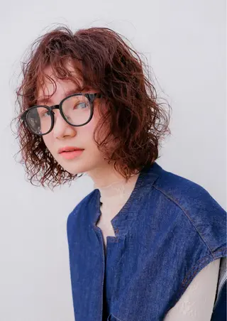 ミディアム パーマ 美髪矯正/渡辺 りんのヘアスタイル