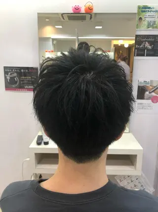 ショート メンズ 髪質改善× ハイライト溝江のヘアスタイル