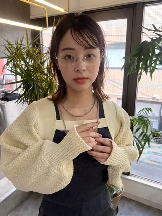 ミディアム カラー nishido ハイライト/海外ヘアのヘアスタイル