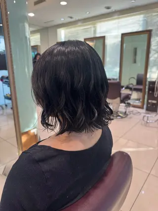 ショート コテ巻き風/ボブ パーマ🌼杉田 萌恵のヘアスタイル