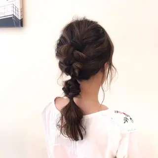 セミロング ヘアアレンジ これた🧸ヘアメ職人 ♡髪質改善♡カラーのヘアスタイル