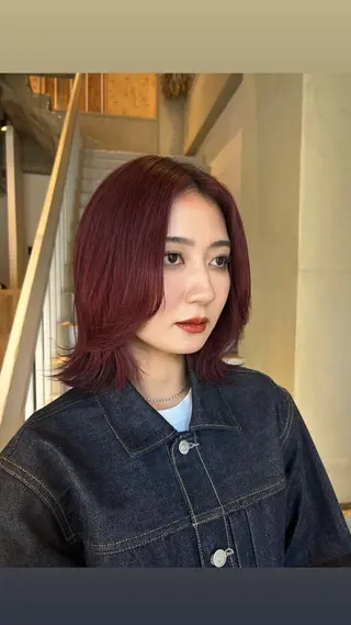 ミディアム カラー 🗽デザインカラー/ パーマ/MIRU🗽のヘアスタイル