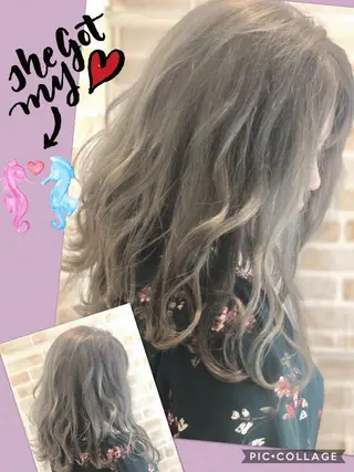 ミディアム カラー 永島 桜のヘアスタイル