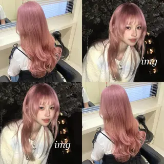 ロング カラー ヘアアレンジ 韓国レイヤー＆ピンク 艶髪🩶maikoのヘアスタイル