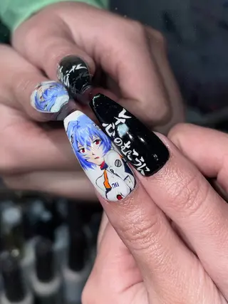 ネイル NES NAIL所属・さゆり￤推しキャラ ￤ロングネイル🩷のネイルデザイン