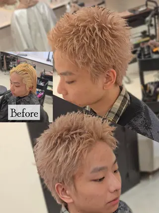 メンズ カラー ショート Lapis 名古屋駅前店所属・LEN名古屋/パーマ 海外ヘア/メンズ特化のヘアスタイル