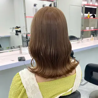 ミディアム カラー 💕コテ巻き風パーマ 💕KEIYA 💕のヘアスタイル