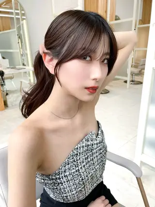 ロング カラー 🇰🇷韓国風くびれ ヘア🇰🇷中村優大のヘアスタイル