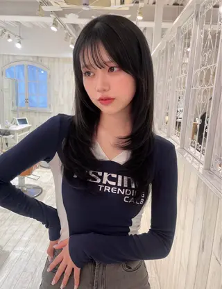 ロング カラー 【韓国ヘア×透明感 カラー】笹谷 莉未のヘアスタイル