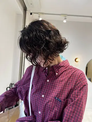 ショート カラー パーマ パーマ/ボブ /レイヤー チヒロのヘアスタイル