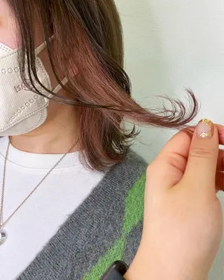 ミディアム カラー 駅チカ【ali'i】 アリイ花崎友美☘のヘアスタイル