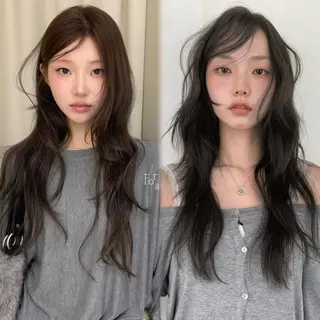 ロング パーマ 韓国式レイヤー パーマ🇰🇷のヘアスタイル