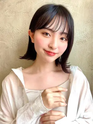 ミディアム カラー パーマ ヘアアレンジ Surpass所属・🌈小顔似合わせ SHIHO🌈のヘアスタイル