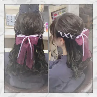 セミロング ヘアアレンジ ヘアセット/着付け 𓇼 松本 夏美𓇼のヘアスタイル