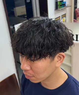 ミディアム メンズ 焼津メンズパーマ特化 大石雄生のヘアスタイル