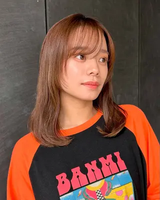 ミディアム カラー 透明感/ベージュ /kazui🐈のヘアスタイル