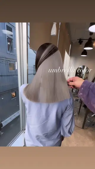 セミロング カラー 💜ハイトーン💛 マジカルかいちゃんのヘアスタイル