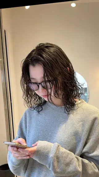 ミディアム パーマ パーマ/ボブ /レイヤー チヒロのヘアスタイル