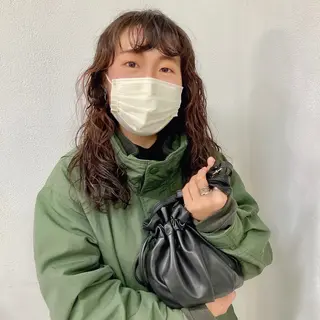 ロング カラー パーマ ウルフレイヤー エクステ/kokiのヘアスタイル