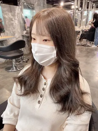 セミロング カラー 韓国/トレンド レイヤー【101】のヘアスタイル