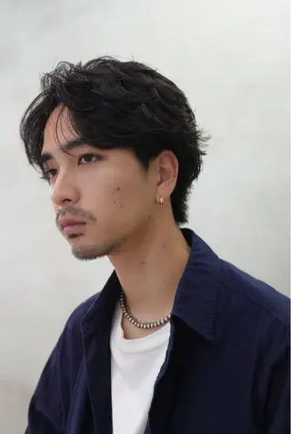 パーマ メンズ 似合わせヘア/ ハイライト/廣田歩のヘアスタイル