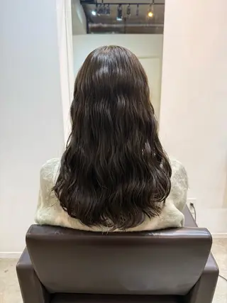 セミロング デジタルパーマ ウェーブパーマ/神野のヘアスタイル