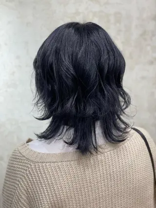 ミディアム カラー blanc hair 西中島MASARUのヘアスタイル