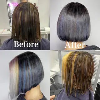 ショート カラー 髪質改善×矯正🫧 韓国ヘアasamiのヘアスタイル