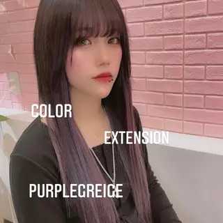 ロング カラー エクステ🩵ブリーチ 韓国ヘア🩵KAEのヘアスタイル