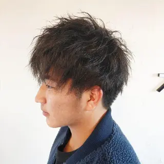 ショート パーマ メンズ Add9 柳田健登のヘアスタイル