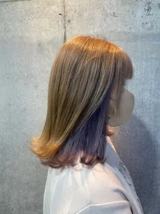 セミロング カラー 齋藤 結愛のヘアスタイル