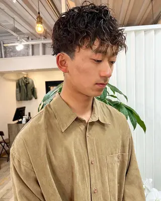 ミディアム カラー パーマ ヘアアレンジ メンズ 【池袋/スパイキー ショート】ⓝⓘⓜⓤのヘアスタイル