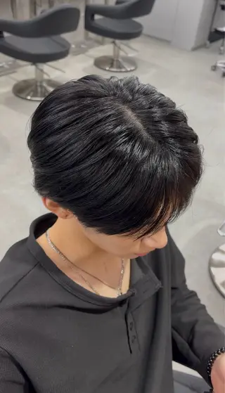 ミディアム メンズ センターパート/フェ ザー🔥SHUYAのヘアスタイル