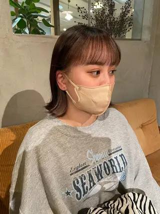 ミディアム カラー 石田 まいやのヘアスタイル
