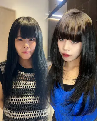 セミロング カラー 岡山ハイトーン・ ルーツカラー/こもものヘアスタイル