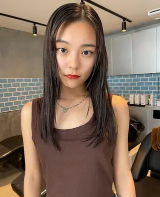 セミロング カラー 表参道 夏カラー/嵐士のヘアスタイル