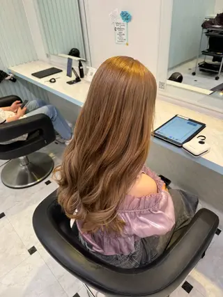 ロング カラー 🩷モテ髪＆透明感 🩷ミルクティー🩷のヘアスタイル