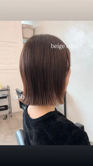 ショート カラー ヘアアレンジ 🌱ボブ/レイヤー/ ベージュ/あやみ✨のヘアスタイル