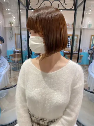 ショート カラー レイヤー/韓国/ボブ 縮毛矯正/畠中ケントのヘアスタイル