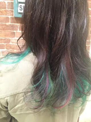 セミロング カラー パーマ 松本 明日可のヘアスタイル