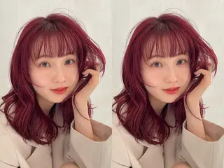 セミロング ♥️透明感×抜け感 ベージュ/佑珠♥️のヘアスタイル