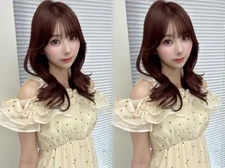 セミロング カラー 海外風レイヤー🎀 新宿MOMOKA🍑のヘアスタイル