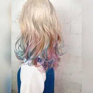 セミロング カラー 圧倒的美髪ストレート ツダケイタロウのヘアスタイル