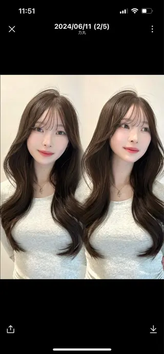ロング ヘアアレンジ 🤎大人かわいい🤎 韓国レイヤー🤎力丸のヘアスタイル