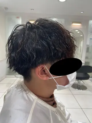 パーマ メンズ センターパート 川島爽楽のヘアスタイル