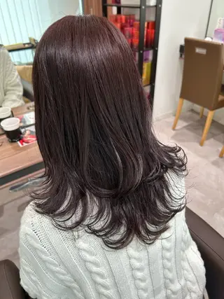 セミロング カラー 渡邊花奈 韓国ヘアのヘアスタイル