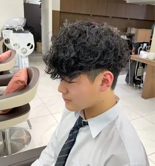 ショート パーマ メンズ 【メンズ特化】 池田大成✂︎のヘアスタイル