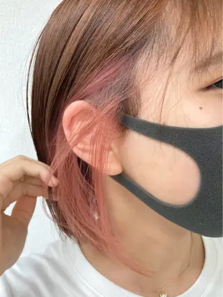 ショート カラー ウルフレイヤー エクステ/kokiのヘアスタイル